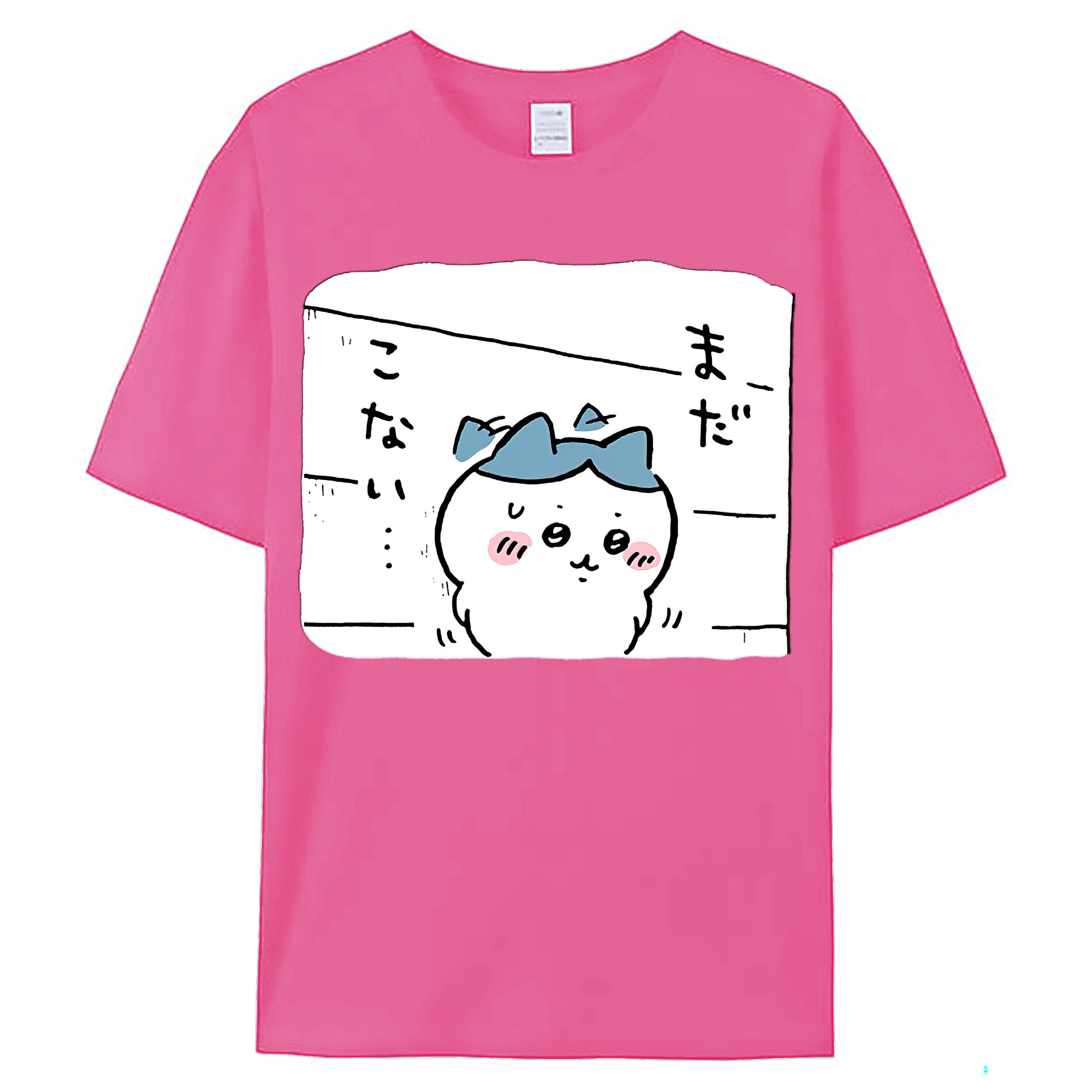 （画像用） ちいかわ ハチワレ Chii-kawa hachiware レディースカジュアルプリントTシャツ（綿100％）